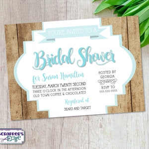 Braut Shower Einladung 5"x7" Einfache Holzgrain | Liebe | Hochzeit | Braut | Land | Rustikale | Einladungskarte | Druckbare | Druck zu Hause