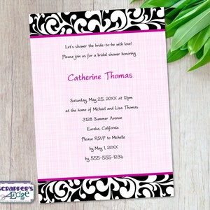 Invitación Bridal Shower 5"x7" Simple Swirls / Amor / Boda / Novia / Celebra / Simple / Tarjeta de Invitación / Imprimible / Imprimir en Casa
