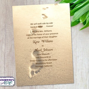 Invitación de boda 5 "x7" Playa / Arena / Océano / Destino / Invitación de boda con RSVP / Tarjeta de invitación / Juegos de tarjetas de boda / Imprimible