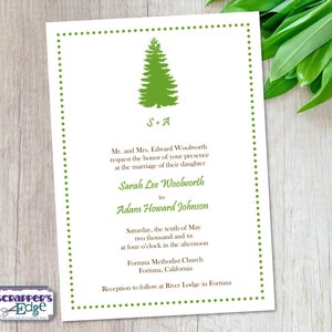 Hochzeitseinladung 5x7 Baum | Einfache | Outdoor | Grün | Hochzeitseinladung mit RSVP | Einladungskarte | HochzeitskartenSets | Druckbare