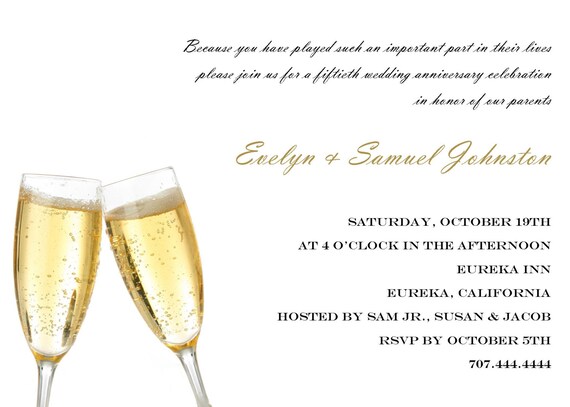 Anniversary Party Invitation 5x7 Custom Digital | Etsy