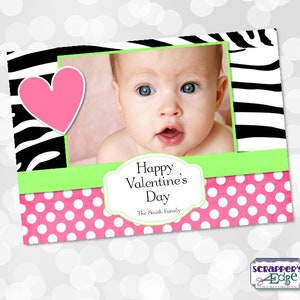 Valentijnskaart 7 "x5" Roze Zebra met Foto | Valentijnsdag | Liefde | Valentijnscadeau | Liefde sturen | Thuis printen | Afdrukbare | Valentinus