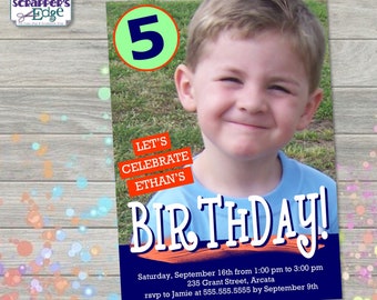 Birthday Invitation 5"x7" Picture Portrait | Custom Invitation | Party | Birthday Printable | Print at Home | Party Invite | Birthday Party