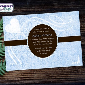 Baby Shower Uitnodiging 7 "x5" Simple Circle | Uitnodiging | Douche | Babyshower Printable | Thuis printen | Vier | Douche Uitnodigen | Baby