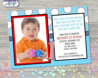 Birthday Invitation 7"x5" First Birthday Polka Dots | Baby Invitation | Birthday Printable | Print at Home | Party Invite | Birthday Party |