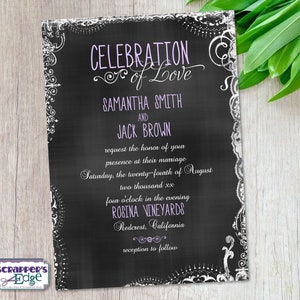 Hochzeitseinladung 5x7 Dekorative Tafel | Hochzeitseinladung mit RSVP | Einladungskarte | Hochzeitskarten Set | Druckbare | Druck zu Hause
