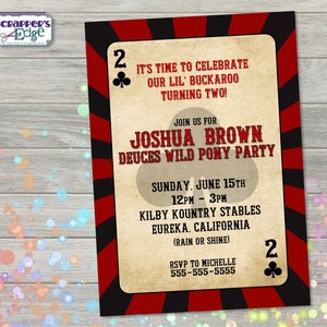 Invitación de cumpleaños 5"x7" Duces Wild / Invitación campestre / Fiesta para niños / Cumpleaños imprimible / Imprimir en casa / Invitación a fiesta / Fiesta de cumpleaños