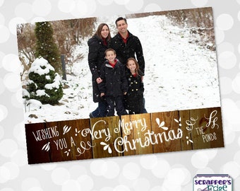 Holiday Photo Card 7"x5" Very Merry Christmas | Holiday Greeting Card | Holiday | Print at Home | Season Greeting | Printable Christmas Card