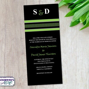 Invitación de boda 4 "x9.25" Iniciales simples / Invitación de boda con RSVP / Tarjeta de invitación / Juegos de tarjetas de boda / Imprimible / Imprimir en casa