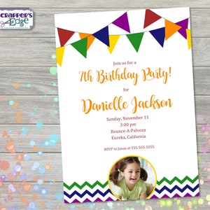 Geburtstagseinladung 5"x7" Banner | Digitale Karte | Einladung | Party | Geburtstag druckbar | Druck zu Hause | Party Einladung | Geburtstagsfeier |