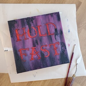 Hold Fast, 8x8&quot;, oil and acrylic on canvas