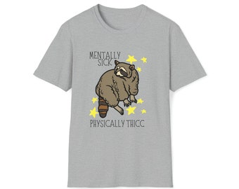 Sick and Thicc Raccoon Unisex Softstyle T-Shirt - other colors