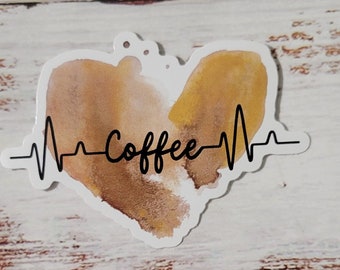 High-Quality Coffee Lover Vinyl Sticker Laptop Water Bottle and More 3 inch