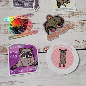 3&quot; High-Quality Raccoon Trash Panda Funny Vinyl Stickers