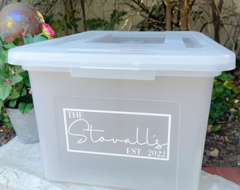 FULLY ASSEMBLED - Family File Box , Milestone Tote , Memory Box , Organization School Box , milestone box , keepsake box , kit