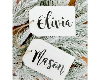 Stocking tags, Personalized Stocking Tags, Wooden Name Tag, Custom Wood and acrylic Tag, Christmas Name Tags, Wedding tag, Bridesmaid tags
