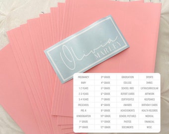 Box NOT Included- DIY Kit Only- 25 Folders and One Name Vinyl Sticker