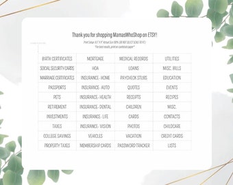 Printable Family tote Labels- Family File Folder Labels - Family DIY Memory Box - Printable file tabs DIY - Digital PDF