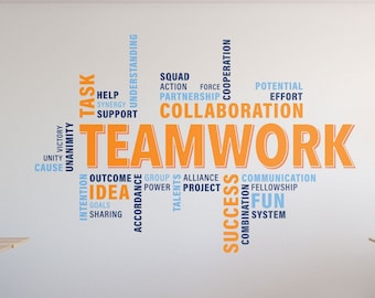 Teamwork Wall Decal, Teamwork Decal, Office Wall Art, Office Decor, Office Wall Decal, Office Wall Decor, Office Decals, Motivational Art