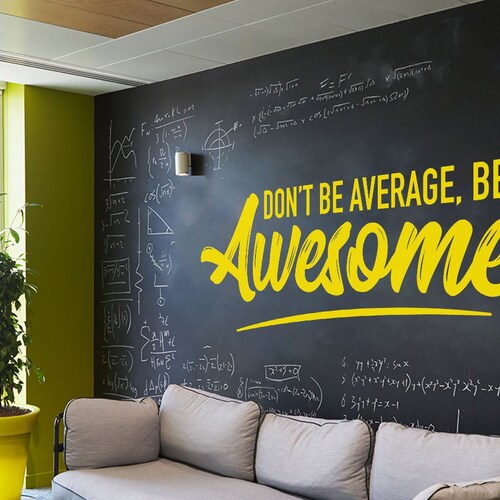 Be Awesome Wall Decal Quote Sticker – Inspirational Vinyl Decal For Kids Room, Bathroom, Office, Home Decor