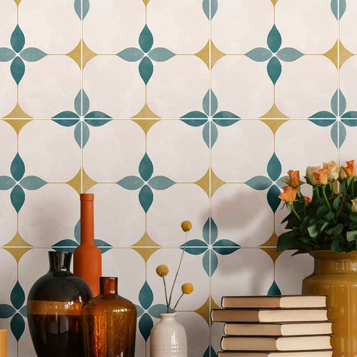 Evening Star Teal Tile/wall/stair Vinyl Decal/ Stickers Etsy