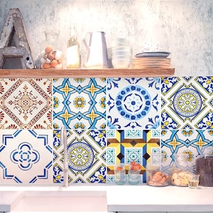 Lisbon Mouraria Tile Decals - Self-Adhesive Wall & Floor Tile Stickers - PACK OF 12