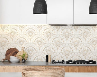 Tangier Sand Küchen- und Badezimmer Backsplash-Panel, abnehmbare waschbare Tapete, Tapete abziehen und aufkleben, TASA001