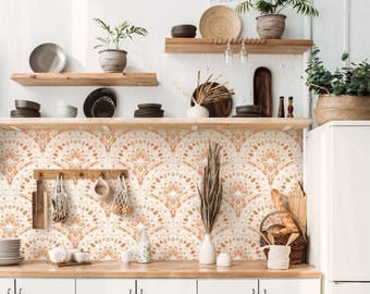 Tanger Terracotta Küchen und Bad Backsplash Panel, abnehmbare waschbare Tapete, Tapete abziehen und aufkleben, TATE001