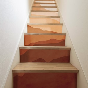 Tamarindo Stair Riser Stickers - Removable Stair Riser Tile Decals - Peel & Stick Stair Riser Deco Strips - 48" long