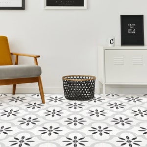 Granada Grey Vinyl Floor Tile Sticker Panel, Peel and Stick Decal, Vinyl Floor Tile Sticker, Floor decals, Carreaux