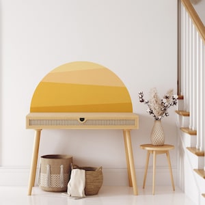 Boho Sundown Wall Decal - Boho Sun - Sun Wall Sticker - Removable Fabric Wall Sticker