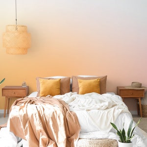Farbverlauf Sonnenuntergang Wandbild, Abnehmbare Tapete, Schälen und Aufkleben, Traditionelle Tapete, Puderzimmer Wandpapier, Sonnenuntergang Wandbild
