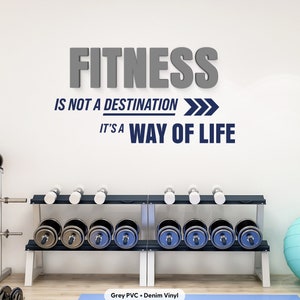Fitness Way of Life, 3D Gym Decor, Large Fitness Sign, Gym Wall Art Decals, Gym Design Ideas, Exercise Quotes, Fitness Wall Decal 3D