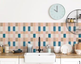 Farmhouse Blue Kitchen and Bathroom Backsplash Panel, removable washable wallpaper, kitchen, bathroom, peel and stick wallpaper