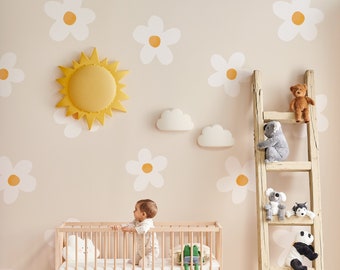 Gänseblümchen Felder Abnehmbare Tapete, Selbstklebende Tapete, Schälen und Aufkleben, Wandbild, Traditionelle Die Wand einkleben, Kinderzimmer Tapete, Floral