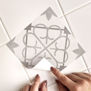 Madeira Grey Tile Decals - Self-Adhesive Wall & Floor Tile Stickers - PACK OF 12