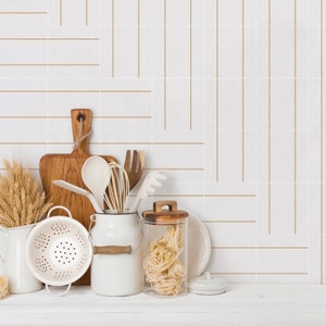 Single Line Tile Decals - Self-Adhesive Wall & Floor Tile Stickers - PACK OF 12