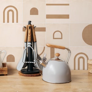 Kitchen and Bathroom Splashback Panel - Removable Vinyl Wallpaper - Boho Sand - Peel & Stick - Backsplash Stickers