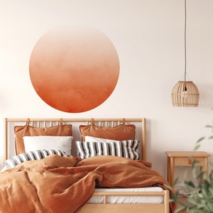 Ombre Watercolour Circle Boho wall decal. Self adhesive, repositionable and removable fabric.