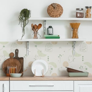 Moongirl Light Olive Backsplash Peel and Stick in Roll - Wall Decor - Backsplash Decals - Self Adhesive Vinyl Wallpaper