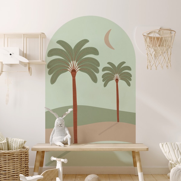 REMOVABLE Paradise Palm Tree Boho Arch Removable Wall Decal - Peel & Stick - 3 Colours 2 Sizes Available - Boho Decor Wall Stickers