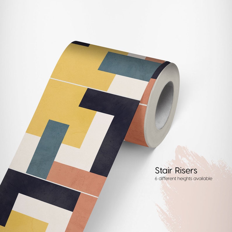 Retro Inspired Stair Riser Stickers Pack of 6 Removable | Etsy