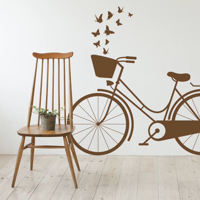 vintage dutch bike wall decal bicycle wall decal wall | etsy