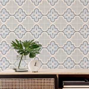 Havana Blue Kitchen and Bathroom Backsplash - Removable Vinyl Wallpaper - Peel & Stick Backsplash Panel