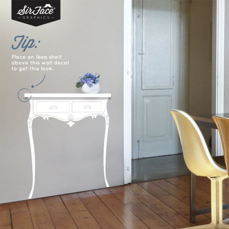 Vintage French Dresser Wall Decal Furniture Wall Decal Etsy