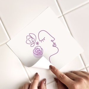 Moongirl Soft Lavender Tile Decals - Self-Adhesive Wall & Floor Tile Stickers - PACK OF 12