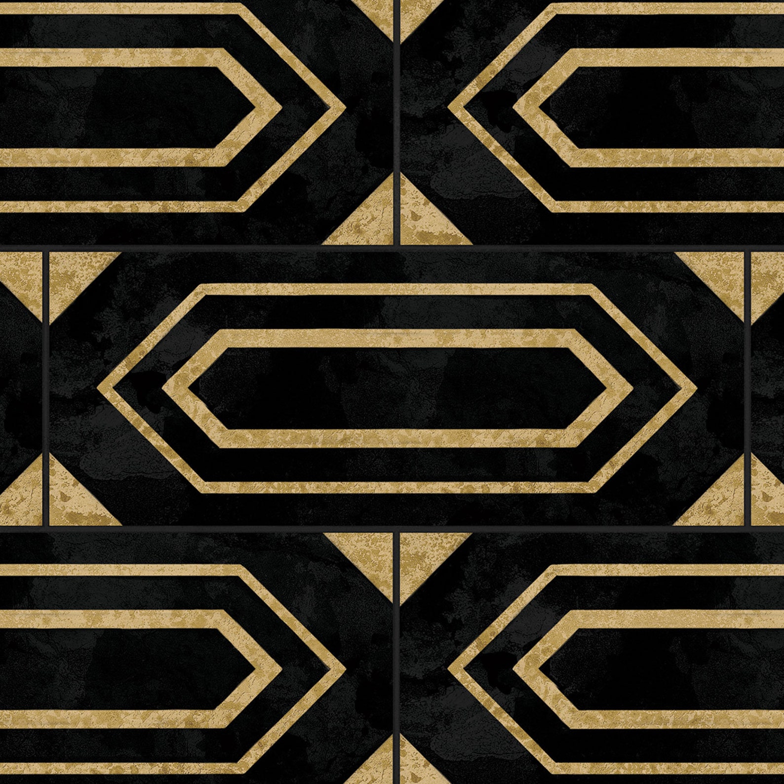 Black Art Deco Floor Tile Sticker Panel Peel and Stick Decal Etsy