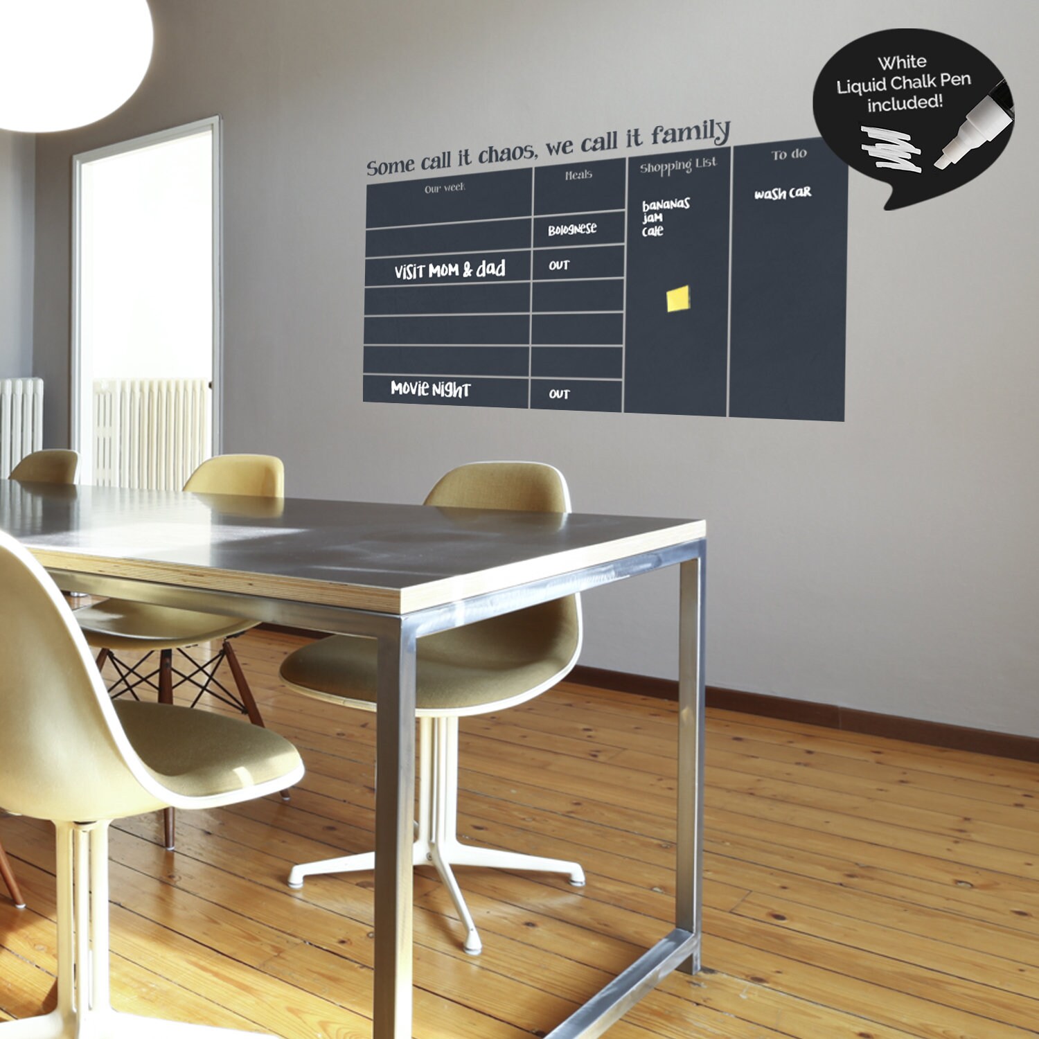 Family weekly wall planner chalkboard planner kitchen wall etsy