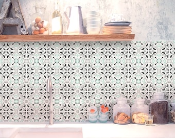 Pistachio Moroccan Kitchen and Bathroom Backsplash - Removable Vinyl Wallpaper - Peel & Stick Backsplash Panel
