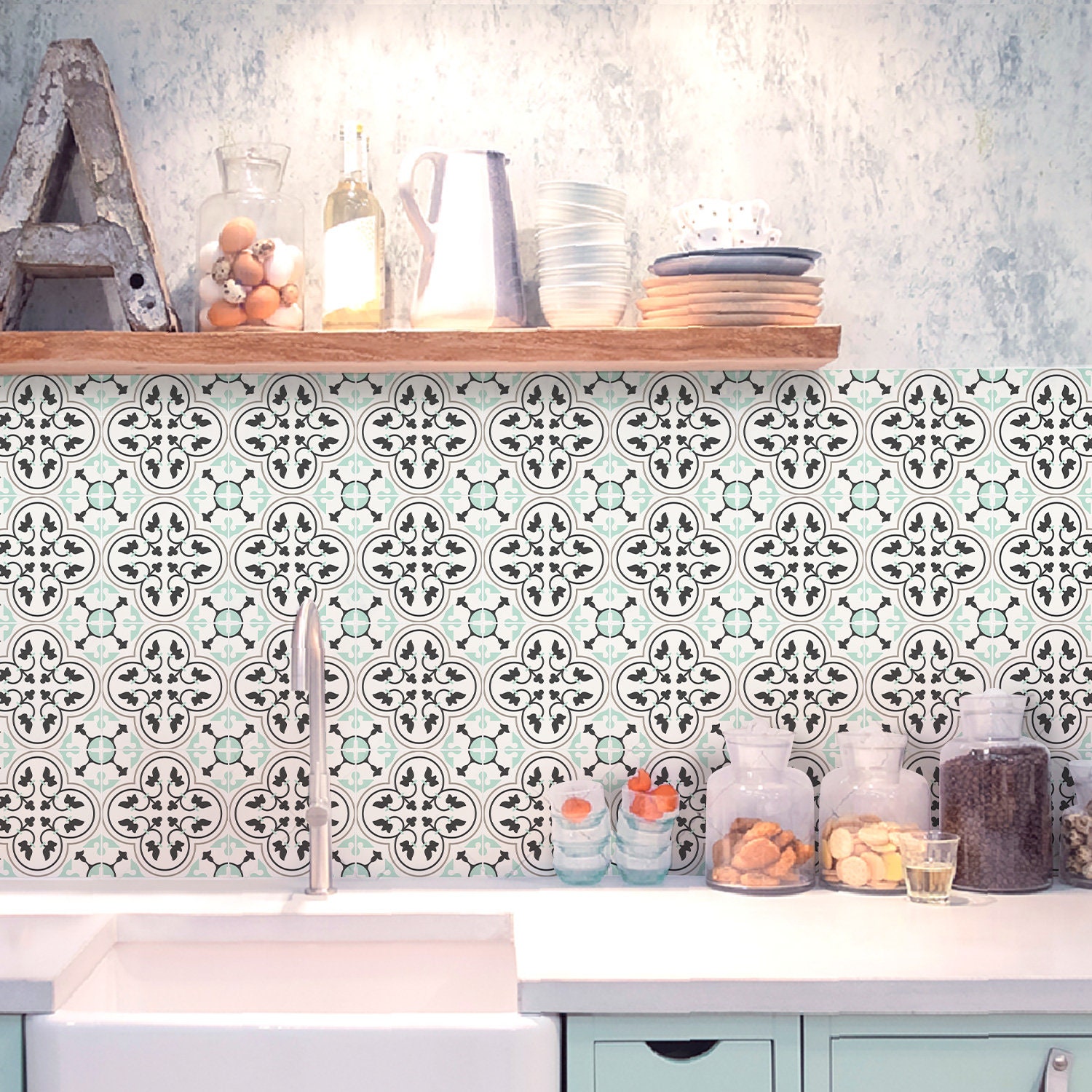 Miscasa Peel And Stick Mirror Backsplash Tile - Black Checkerboard Self-Adhesive Sheet, 12x12 Inch